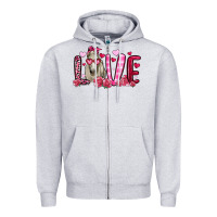 Heather Grey valentines day love horse Zipper Hoodie - OliviaCreatesArt
