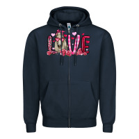 Navy valentines day love horse Zipper Hoodie - OliviaCreatesArt