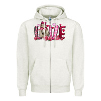 Oatmeal Heather valentines day love horse Zipper Hoodie - OliviaCreatesArt