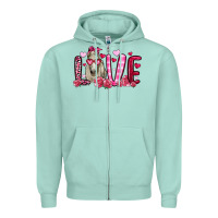 Seafoam valentines day love horse Zipper Hoodie - OliviaCreatesArt