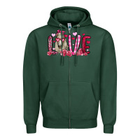Sports Green valentines day love horse Zipper Hoodie - OliviaCreatesArt