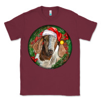Burgundy Boer Goat Christmas Classic Tee - LillyAllenDesigns