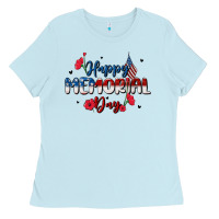 Baby Blue happy memorial day Ladies Tee - MaliasSmallBusiness