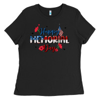 Black happy memorial day Ladies Tee - MaliasSmallBusiness