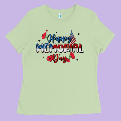 Happy Memorial Day Ladies Tee Designed By Maliassmallbusiness