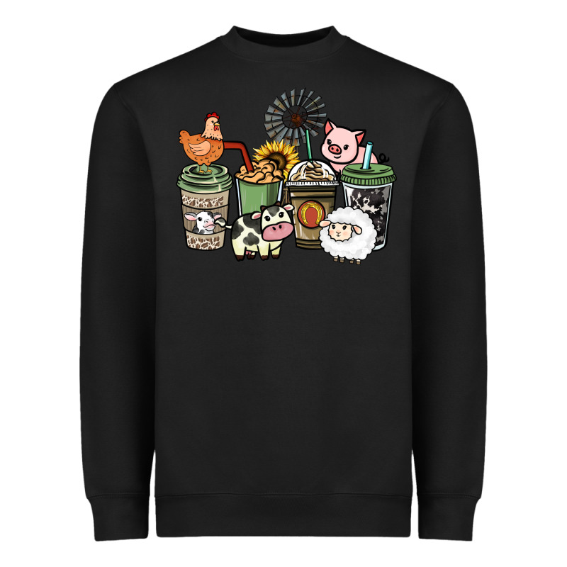 Farm Animal Coffee Cups Heavyweight Sweatshirt by HowdyJamesFarm | Teevron