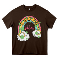 Chocolate Brown lucky vibes Heavy Core Tee - MaliasSmallBusiness