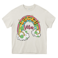 Cream lucky vibes Heavy Core Tee - MaliasSmallBusiness