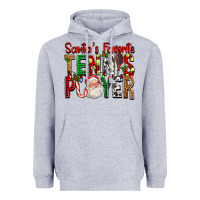 Heather Grey Santa's Favorite Tennis Player For Christmas Heavyweight Hoodie - FaDigitalArtStudio