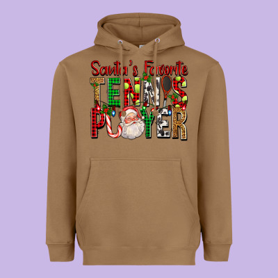 Santa's Favorite Tennis Player For Christmas Heavyweight Hoodie Designed By Fadigitalartstudio