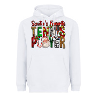 White Santa's Favorite Tennis Player For Christmas Heavyweight Hoodie - FaDigitalArtStudio