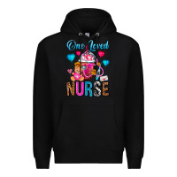 Black One Loved Nurse Valentines Day Frappe Coffee Premium Hoodie - FaDigitalArtStudio
