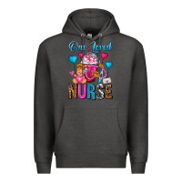 Charcoal Heather One Loved Nurse Valentines Day Frappe Coffee Premium Hoodie - FaDigitalArtStudio