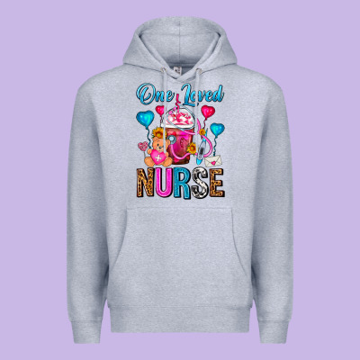 One Loved Nurse Valentines Day Frappe Coffee Premium Hoodie Designed By Fadigitalartstudio