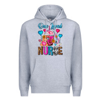 Heather Grey One Loved Nurse Valentines Day Frappe Coffee Premium Hoodie - FaDigitalArtStudio
