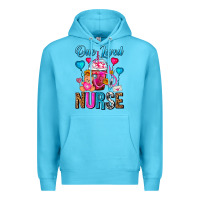 Ocean Blue One Loved Nurse Valentines Day Frappe Coffee Premium Hoodie - FaDigitalArtStudio