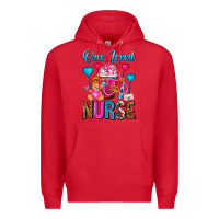 Red One Loved Nurse Valentines Day Frappe Coffee Premium Hoodie - FaDigitalArtStudio