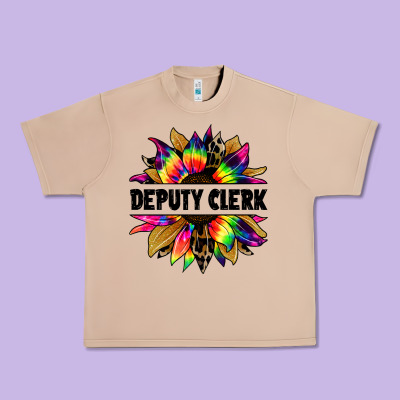 Deputy Clerk Tie Dye Sunflower Urban Heavy Tee Designed By Jasminsmagicworld