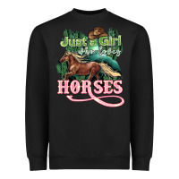 Black Just a girl who loves Horses Heavyweight Sweatshirt - HowdyJamesFarm