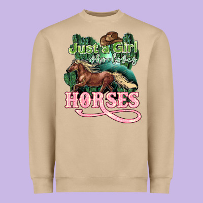 Just A Girl Who Loves Horses Heavyweight Sweatshirt Designed By Howdyjamesfarm