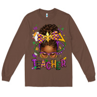 Chestnut mardi gras teacher afro messy bun Long Sleeve Tee - texasbilliewilder