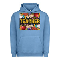 Pigment Pebble Blue Western Teacher Black And Glitter Urban Hoodie - LillyAllenDesigns