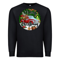 Black Merry Christmas Truck Premium Sweatshirt - FaDigitalArtStudio