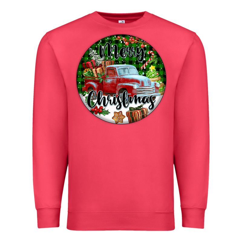 Merry Christmas Truck Premium Sweatshirt by FaDigitalArtStudio | Teevron