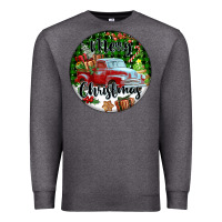 Charcoal Heather Merry Christmas Truck Premium Sweatshirt - FaDigitalArtStudio