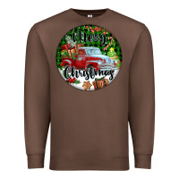 Chestnut Merry Christmas Truck Premium Sweatshirt - FaDigitalArtStudio