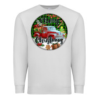 Dove Grey Merry Christmas Truck Premium Sweatshirt - FaDigitalArtStudio