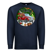 Navy Merry Christmas Truck Premium Sweatshirt - FaDigitalArtStudio