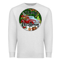 Oatmeal Heather Merry Christmas Truck Premium Sweatshirt - FaDigitalArtStudio
