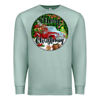 Seafoam Merry Christmas Truck Premium Sweatshirt - FaDigitalArtStudio