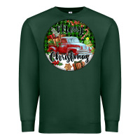 Sports Green Merry Christmas Truck Premium Sweatshirt - FaDigitalArtStudio