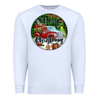 White Merry Christmas Truck Premium Sweatshirt - FaDigitalArtStudio