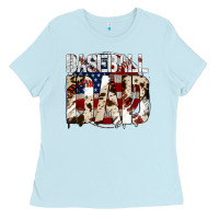 Baby Blue baseball dad Ladies Tee - Jasminsmagicworld