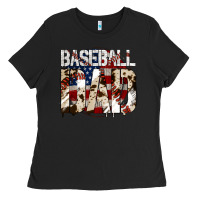 Black baseball dad Ladies Tee - Jasminsmagicworld