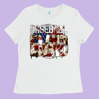 Baseball Dad Ladies Tee Designed By Jasminsmagicworld