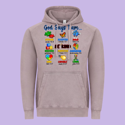God Says I Am Autism Vintage Hoodie Designed By Artiststas