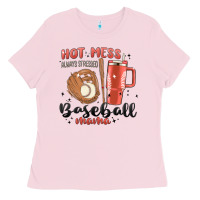 Bubblegum Pink hot mess always stressed baseball mama stanley cup Ladies Tee - MaliasSmallBusiness