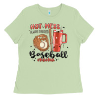 Matcha hot mess always stressed baseball mama stanley cup Ladies Tee - MaliasSmallBusiness