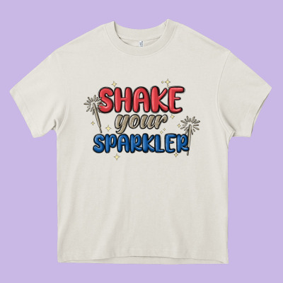 4th Of July America Shake Your Sparkler Heavy Core Tee Designed By Maliassmallbusiness