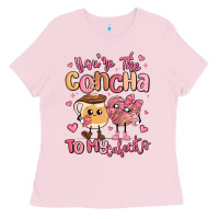 Bubblegum Pink youre the concha to my cafecito mexican pan dulce Ladies Tee - MaliasSmallBusiness
