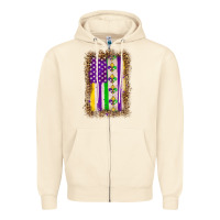 Sandshell mardi gras usa flag leopard Zipper Hoodie - OliviaCreatesArt
