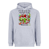 Heather Grey it's fine we're fine everythıng is fine! nursecre Heavyweight Hoodie - FaDigitalArtStudio
