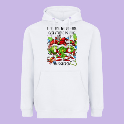It's Fine We're Fine Everythıng Is Fine! Nursecre Heavyweight Hoodie Designed By Fadigitalartstudio
