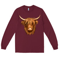 Burgundy long haired cow Long Sleeve Tee - Jasminsmagicworld