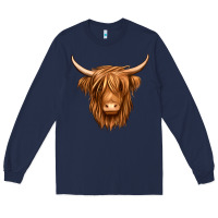 Navy long haired cow Long Sleeve Tee - Jasminsmagicworld