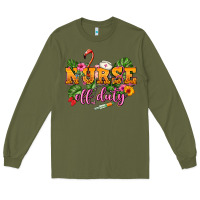 Army Green Nurse off duty Long Sleeve Tee - NancyCooperArtShop